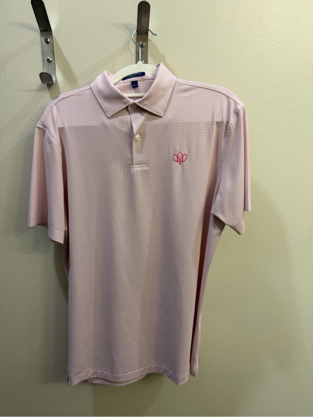 Peter Millar Crown Crafted Pink Polo Shirt with logo
